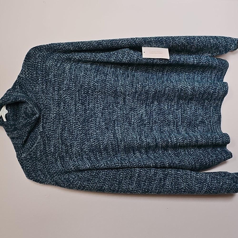 Zenana Teal White Light Weight Sweater Sz XL